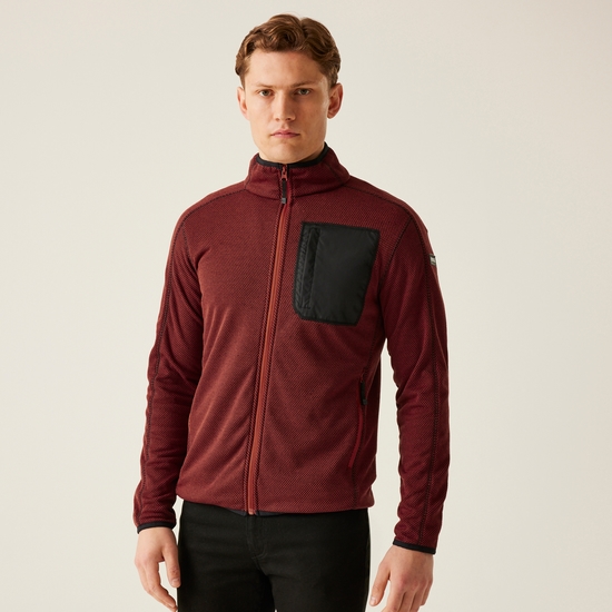 Men's Kitom Full Zip Fleece | Red Ochre Marl