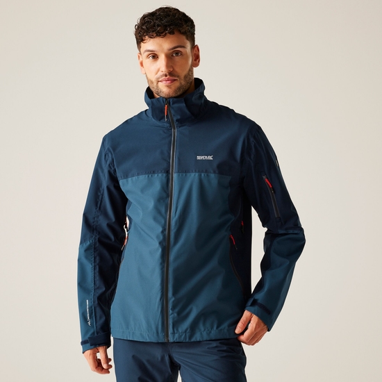 Men's Bosfield III Waterproof Jacket | Moonlight Denim Navy Tangerine Tango