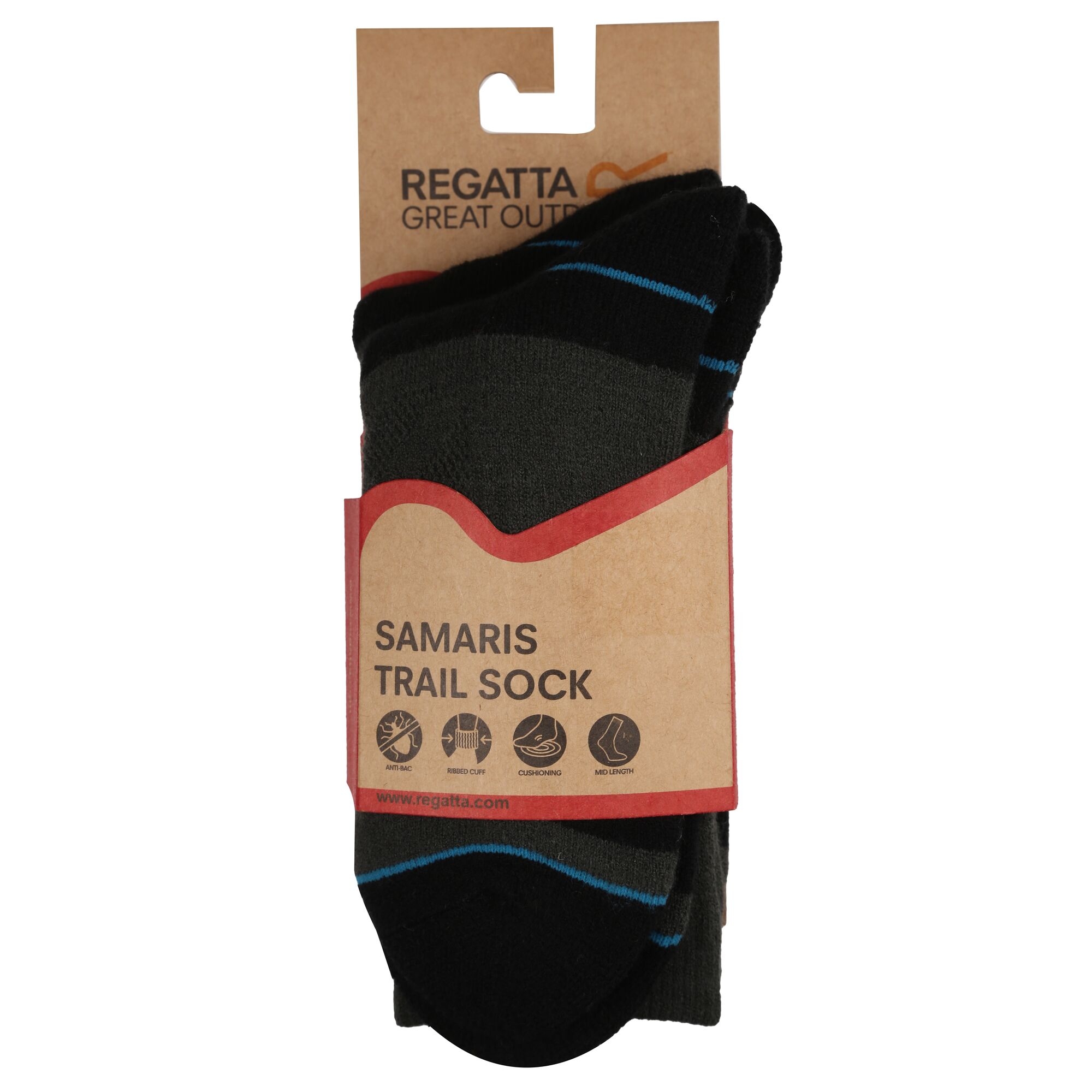 Womens 2 Pack Blister Protection II Sock | Black Ash Niagra Blue