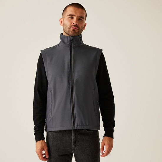 Men's Ablaze Printable Softshell Bodywarmer | Seal Grey Black