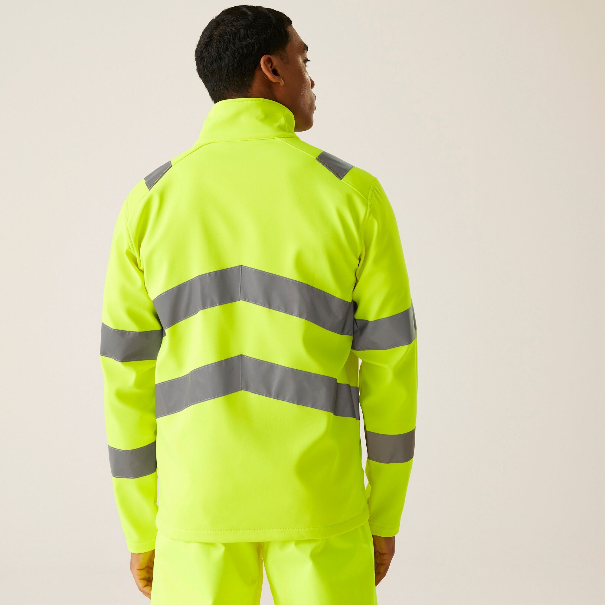 Men's Hi-Vis Pro Contract Ablaze 2 Layer Softshell Jacket | Yellow
