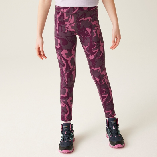 Kids' Barlia Winter Leggings | Deep Plum Marble