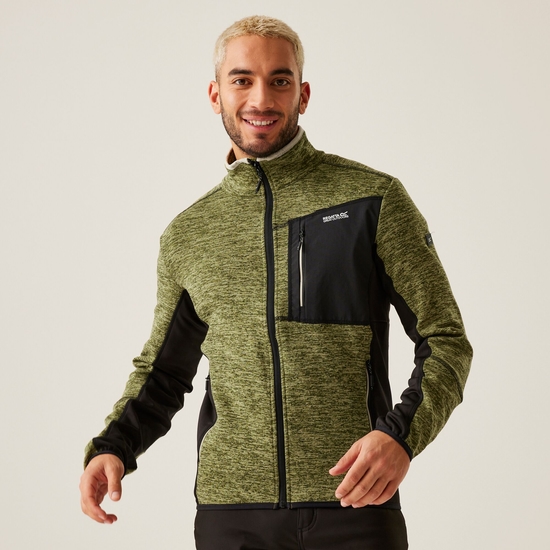 Men's Baslinn Full Zip Fleece | Nephrite Green Marl Black
