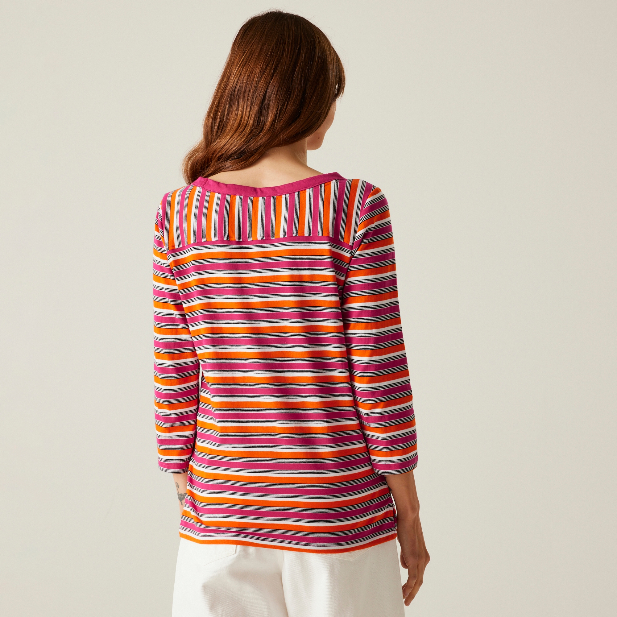 Women's Bayletta II 3/4 Sleeve Top | Pink Fusion Multi Stripe