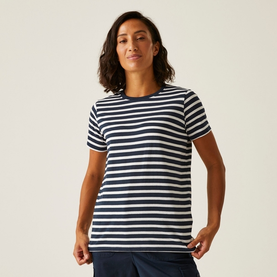 Women's Bayletta Short Sleeve T-Shirt | Navy White Stripe