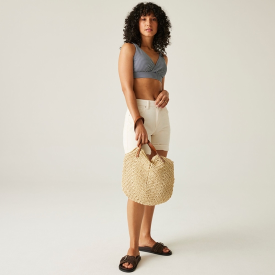 Women's Paloma Bikini Top | Navy White Seeksucker Stripe