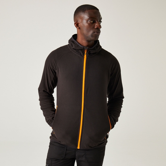 Men's Navigate Full-Zip Fleece | Black Orange Pop