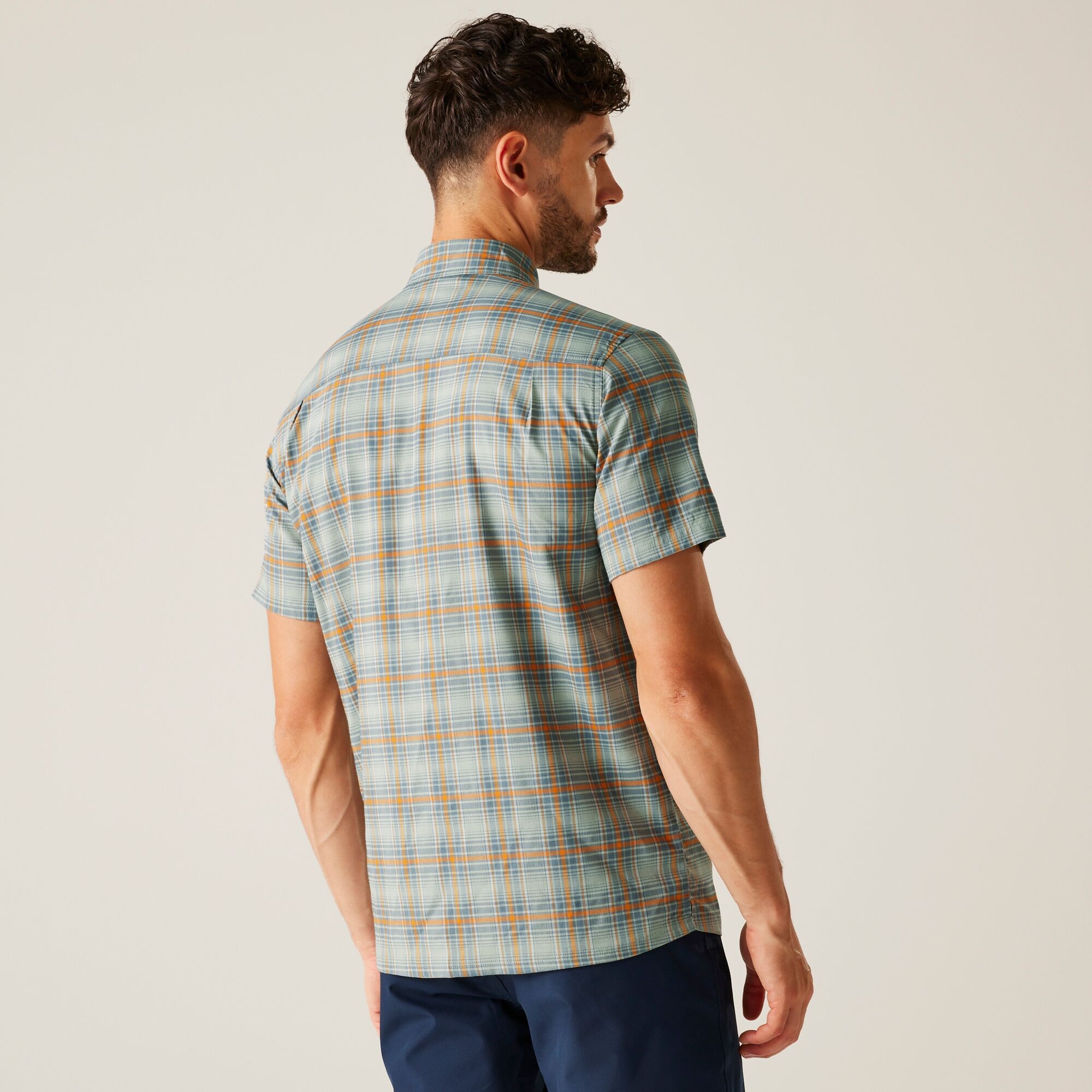 Men's Begarno Short Sleeve Shirt | Glacier Stormy Weather Fox Check