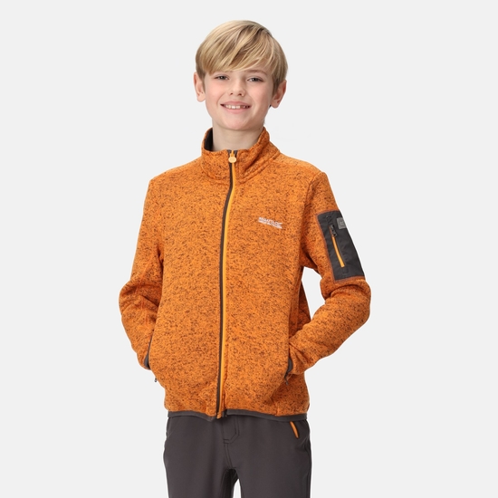 Kids' Newhill Full Zip Fleece | Orange Pepper