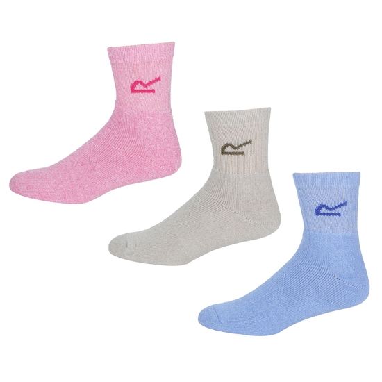 Womens 3 Pack Sock In A Box | Bright Blush Marl