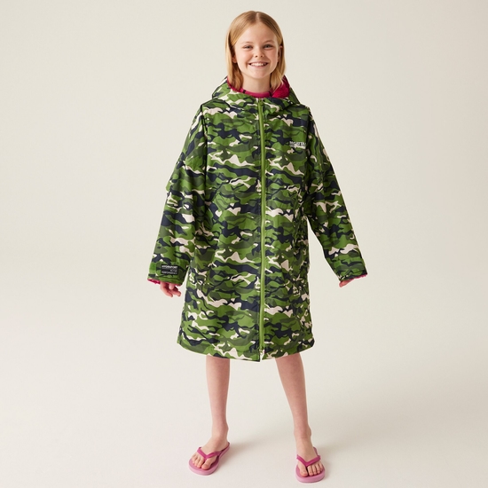 Junior Waterproof Changing Robe | Cactus Camouflage