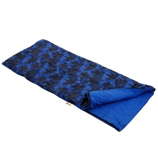 Maui Kids Polyester Lined Sleeping Bag | Oxford Blue Palm Tree