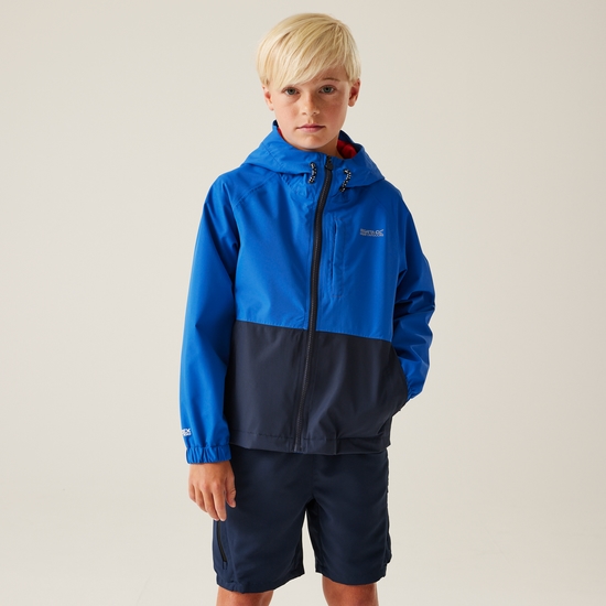 Kids' Hanleigh II Waterpoof Jacket | Olympian Blue Navy Tangerine Tango