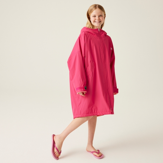 Junior Waterproof Changing Robe | Pink Potion Shell Pink