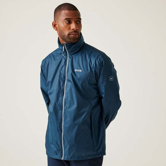 Men's Lyle IV Waterproof Packaway Jacket | Moonlight Denim Tangerine Tango