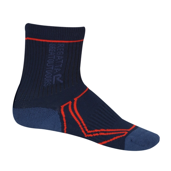 Kids 2 Season Coolmax Trek & Trail | Navy Amber Glow