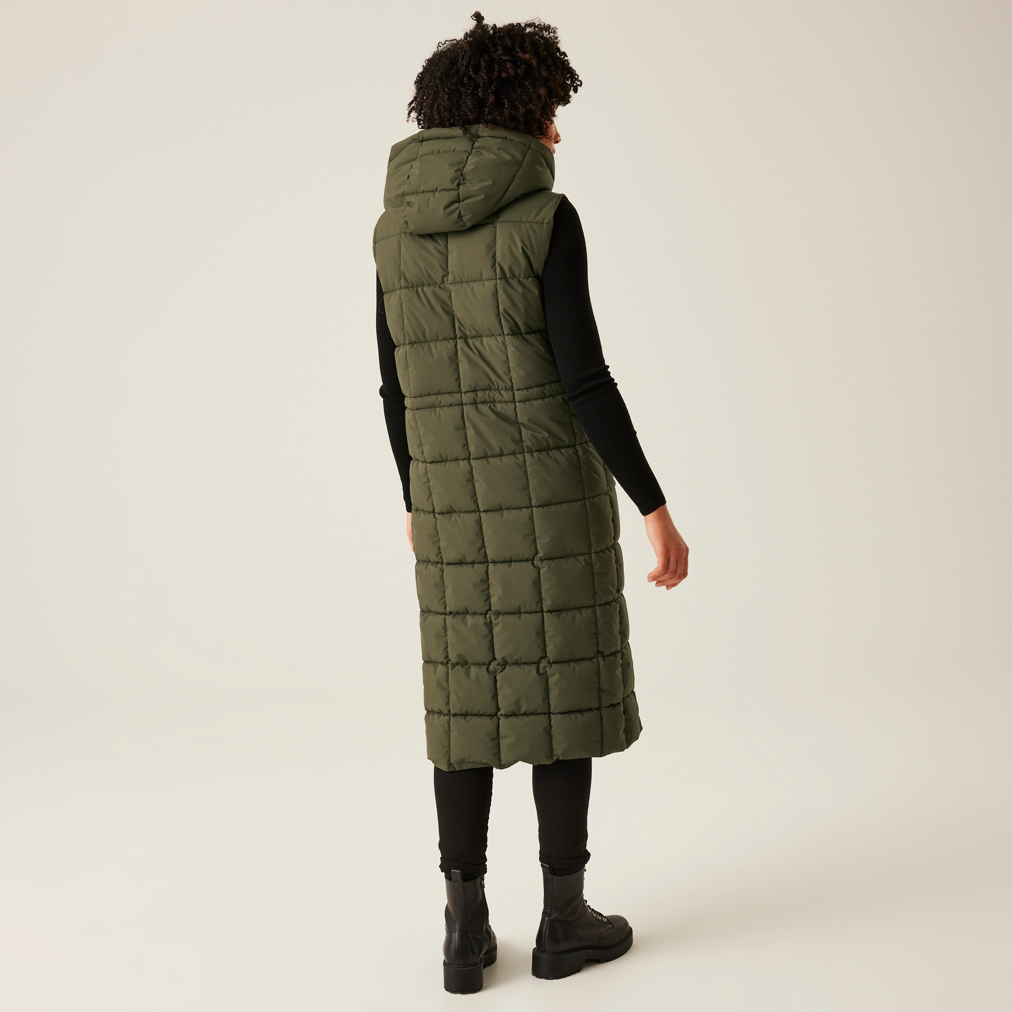 Women's Leandra Longline Gilet | Dark Khaki