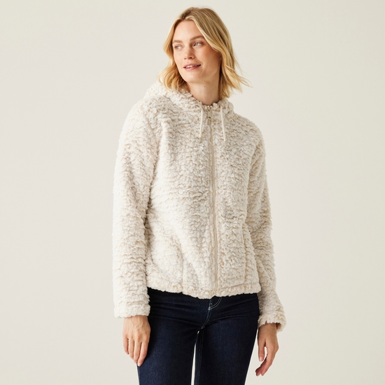 Women's Zelpha Fluffy Hooded Fleece | Light Vanilla