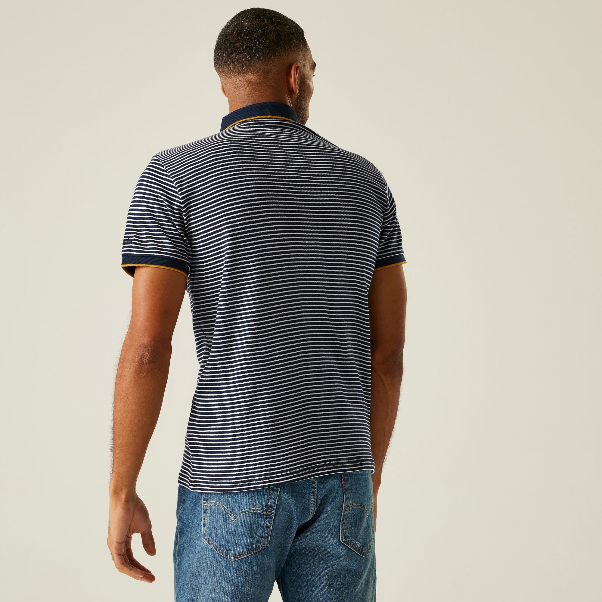 Men's Tiver Polo Shirt | Navy Stone White Stripe