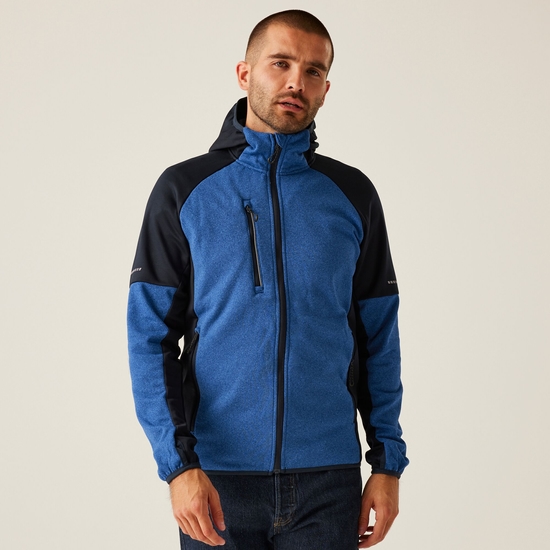 Men's X-Pro Coldspring II Hybrid Full Zip Hooded Fleece | Oxford Blue Marl Navy