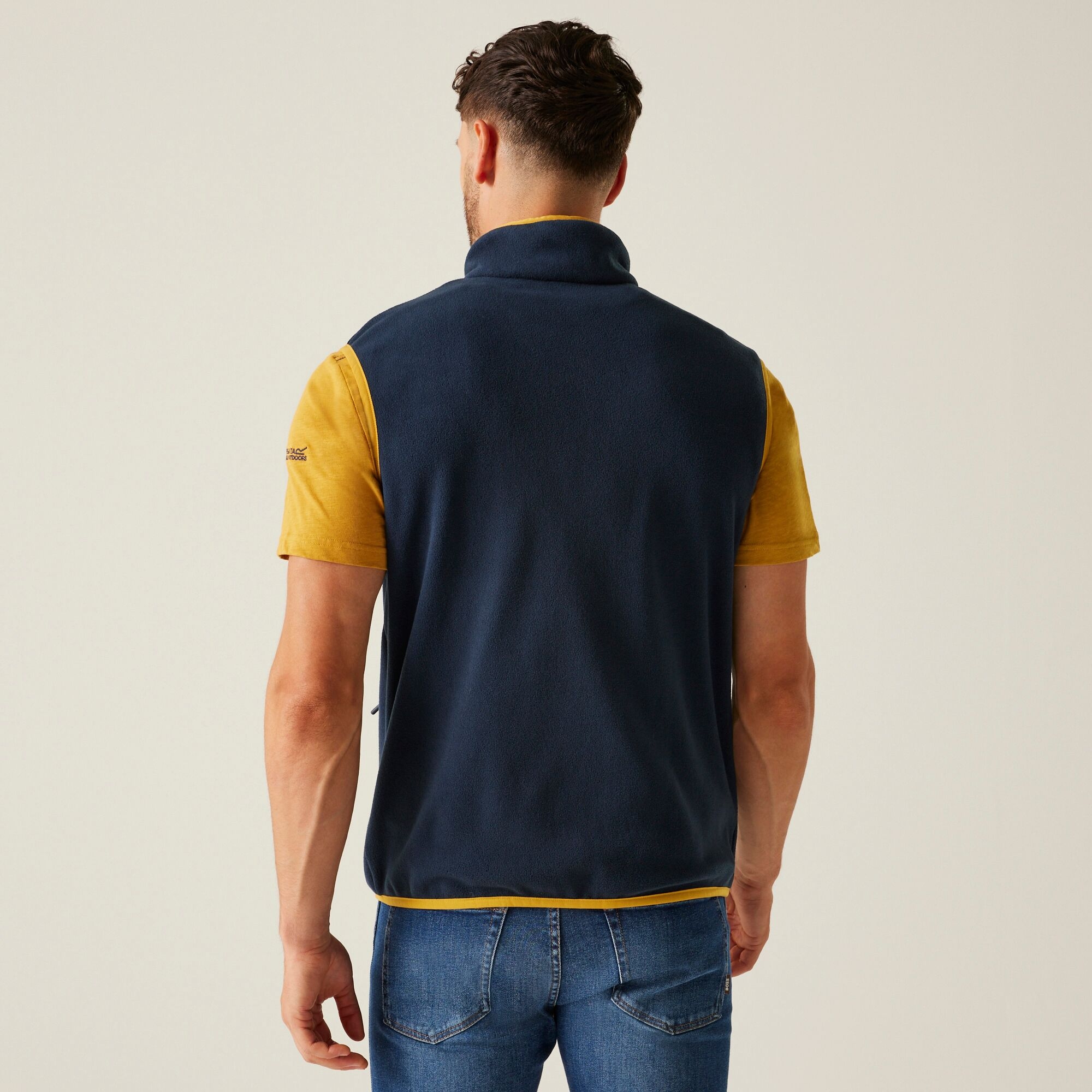 Men's Frankie Fleece Gilet | Navy Mustard