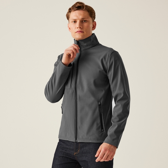 Men's Octagon II Printable 3 Layer Membrane Softshell Jacket | Seal Grey Black
