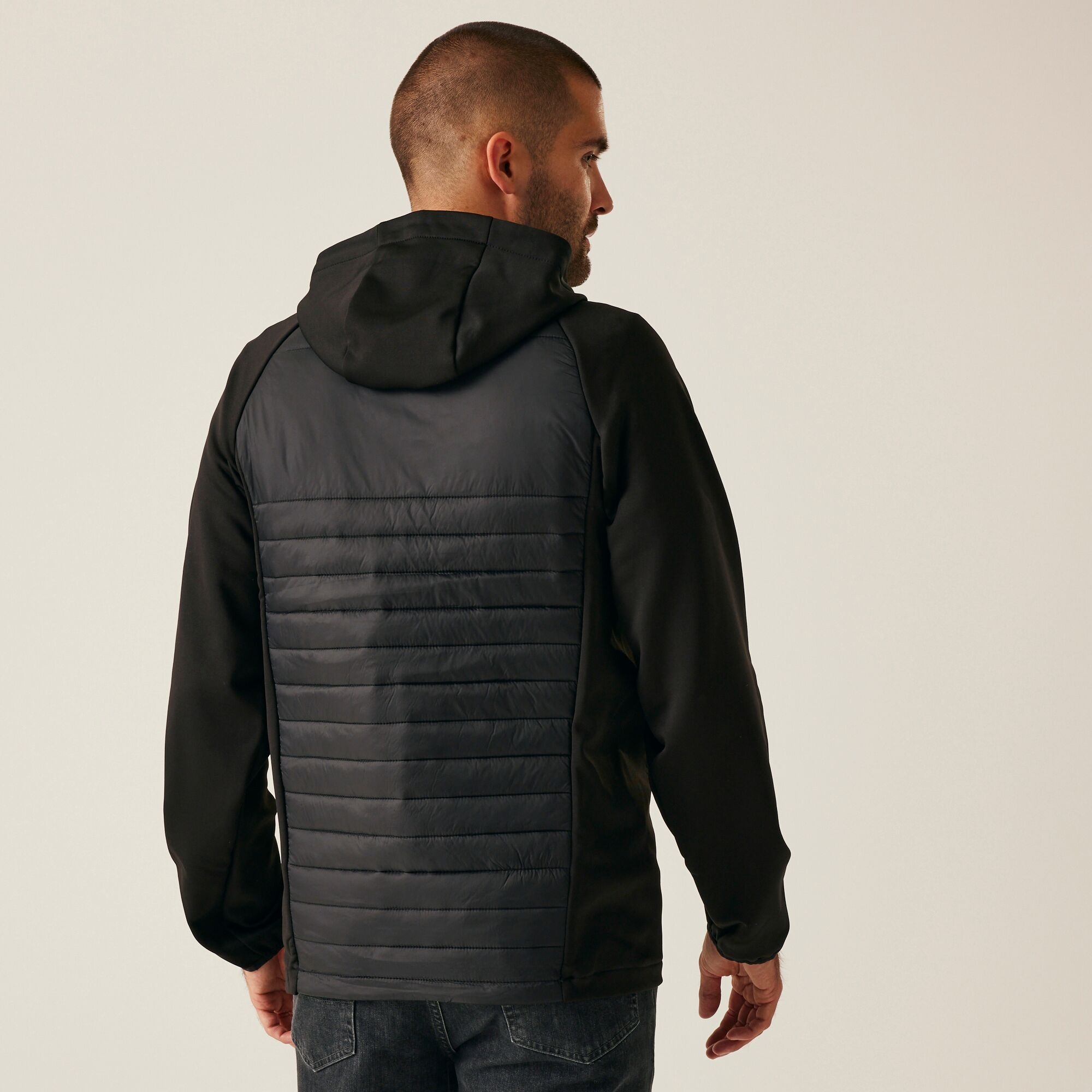 Men's Navigate Hybrid Jacket | Black Lime Green