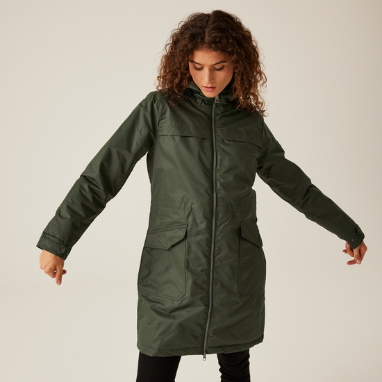 Women's Romine II Waterproof Parka Jacket | Dark Khaki Black