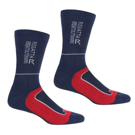 2 Pack Samaris 2 Season Sock | Navy Dark Red