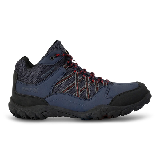 Men's Edgepoint Waterproof Mid Walking Boots | Navy Rio Red