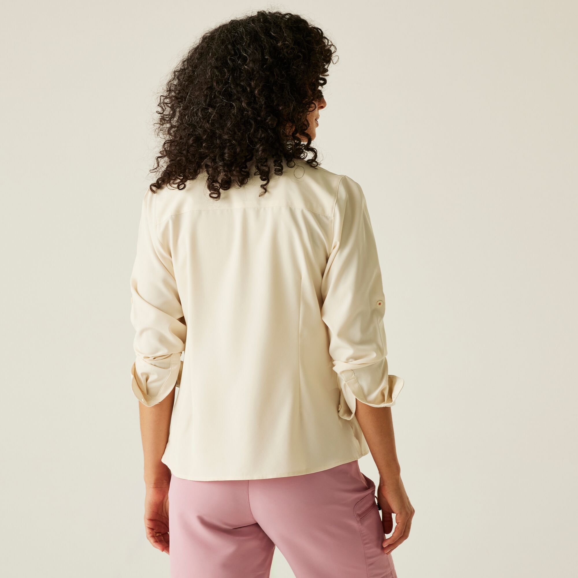 Women's Travel Packaway Long Sleeve Shirt | Light Vanilla Solid