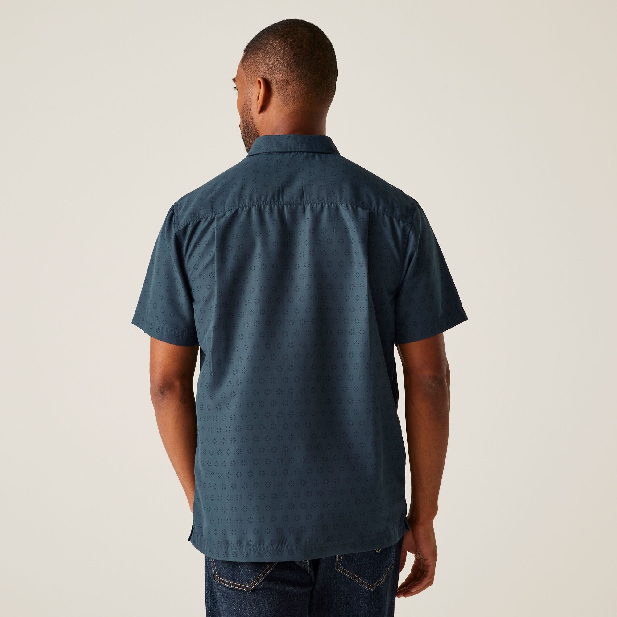 Men's Mindano IX Short Sleeve Shirt | Moonlight Denim Circle Print