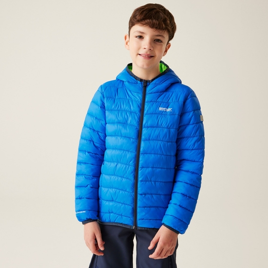 Kids' Hooded Marizion Padded Jacket | Olympian Blue Green Flash