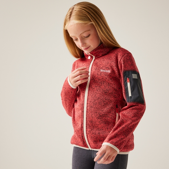 Kids' Newhill Full Zip Fleece | Peach Bloom Light Vanilla