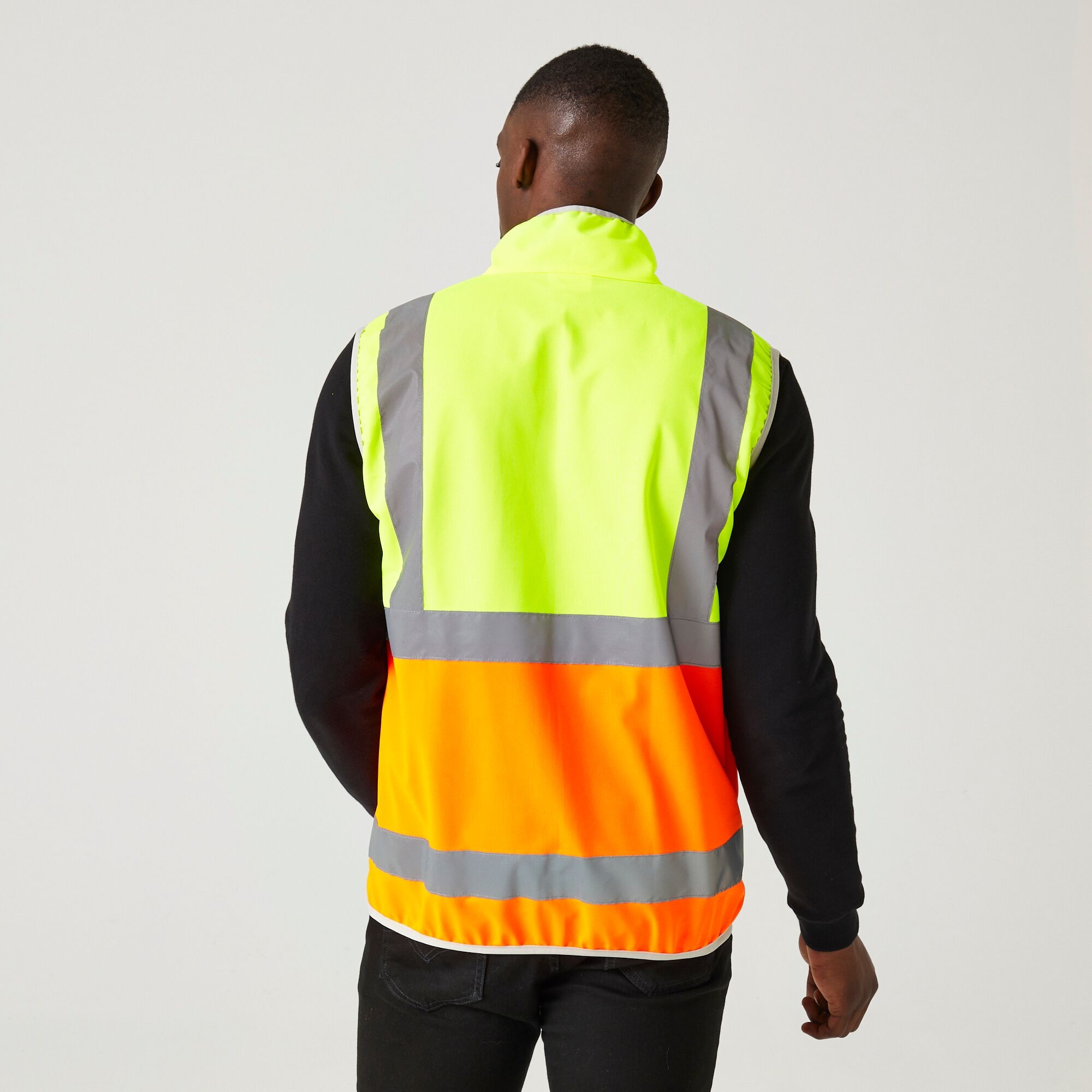 Men's Pro HI-VIS Full Zip Gilet | Yellow Orange