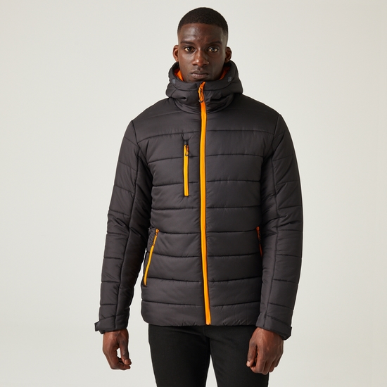 Men's Navigate Thermal Jacket | Black Orange Pop