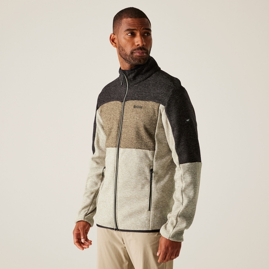 Men's Elram Full Zip Fleece | Golden Sand Treetop Black