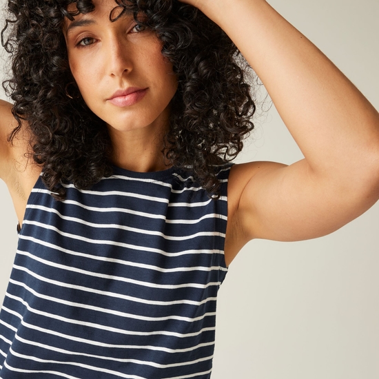 Women's Fariene Sleeveless Top | Navy White Stripe