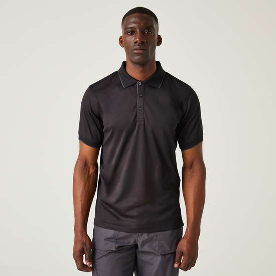 Men's Navigate Short Sleeve Polo Shirt | Black Seal