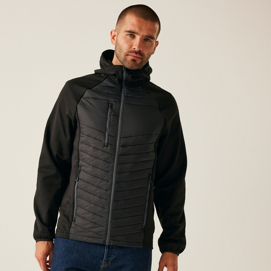 Men's Navigate Hybrid Jacket | Black Seal Grey