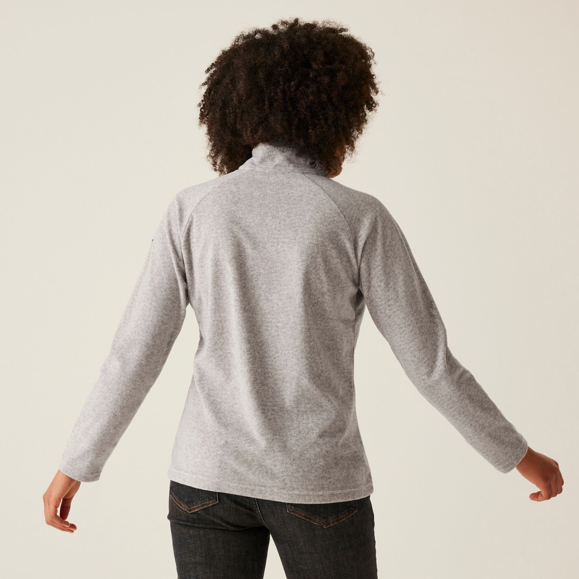 Women's Pimlo Half Zip Velour Fleece | Light Steel