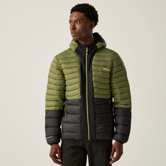 Men's Leedre Hybrid Hooded Jacket | Nephrite Green Black
