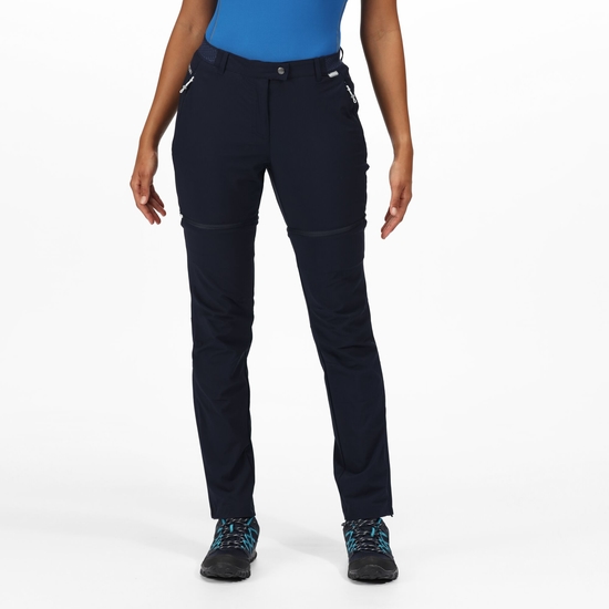 Women's Mountain Zip Off Walking Trousers | Navy