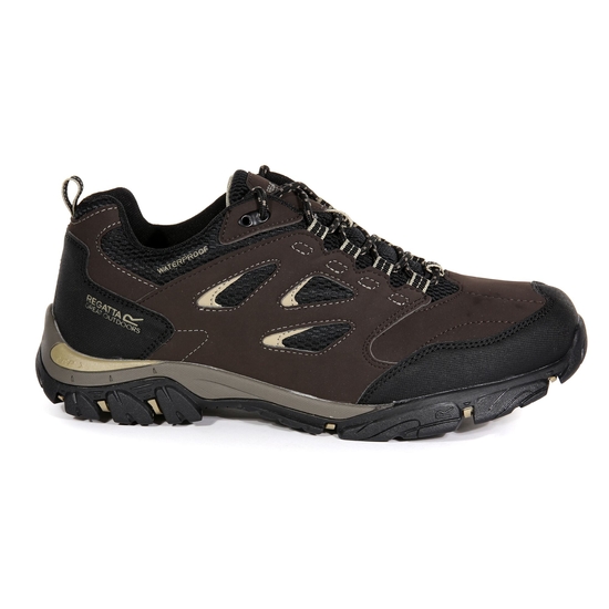 Men's Holcombe Waterproof Low Walking Shoes | Peat Gold Fawn