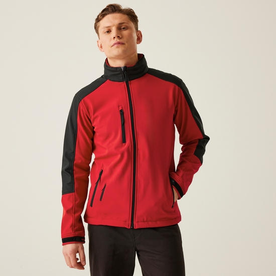Men's Hydroforce 3 Layer Membrane Hooded Softshell Jacket | Classic Red Black