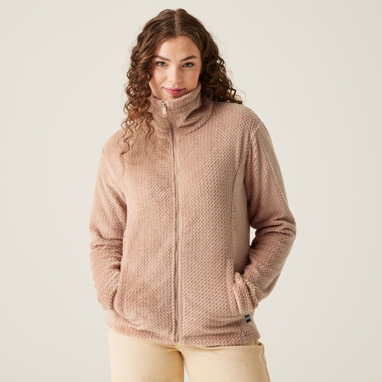 Women's Heidy Fluffy Full Zip Fleece | Warm Taupe