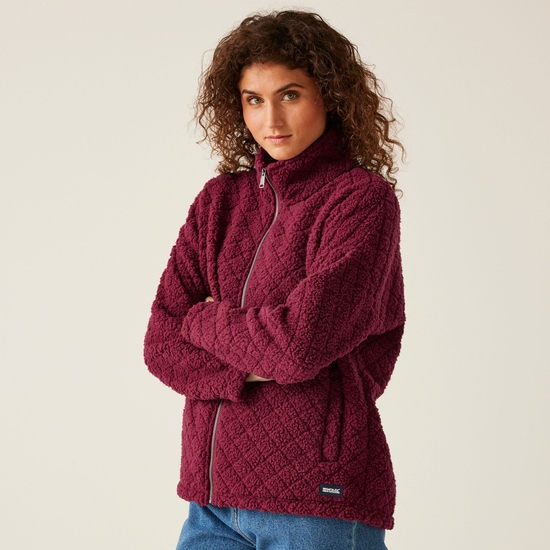 Women's Apphia Full Zip Fluffy Fleece | Rumba Red