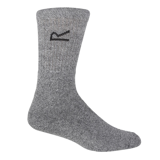 Mens 3 Pack Sock In A Box | Dark Grey Marl