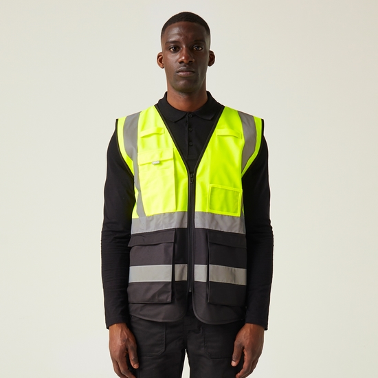 Men's Pro HI-VIS Executive Vest | Yellow Black