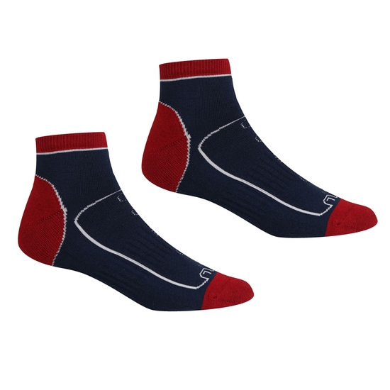 2 Pack Samaris Trail Sock | Navy Dark Red
